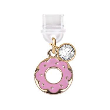 Imagem de ELISE & FONDA Porta de carregamento USB tipo C TP326, plugue antipoeira, pequeno donut, pingente de celular para telefones Samsung/Huawei/OnePlus/Xiaomi/oppo Android (rosa), approx.1.5 cm (L) x 0.2 cm