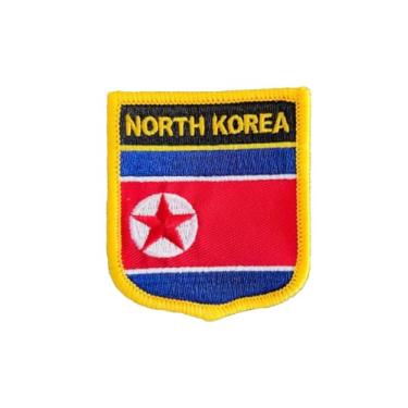 Imagem de Ruoming 1 PÇ Patch de bandeira da Coreia do Norte bordado com ferro ou costurado em bordado tático militar nacional da Coreia do Norte (Coreia do Norte)
