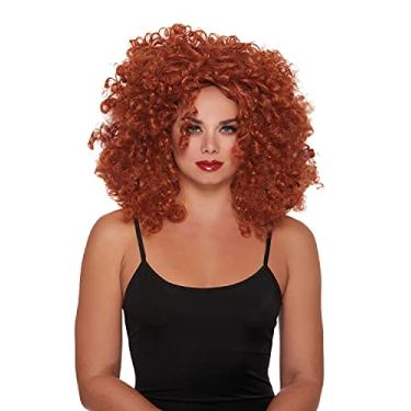 Imagem de Dreamgirl Peruca feminina natural grande volume encaracolado acessório para cosplay marrom ajustável