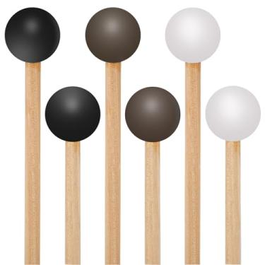 Imagem de 6 peças de martelo Glockenspiel de borracha para percussão de madeira xilofone martelo de sino Glockenspiel baquetas de percussão com cabo de madeira para xilofone Glockenspiel Marimba Bell Chime