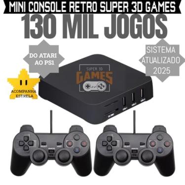 Imagem de Mini Console Retro Super 3D Games com 130 mil jogos + 2 Controles - Super 3D Games