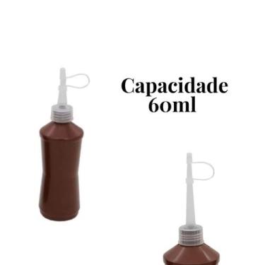 Imagem de Frasco Almotolia Transparente Para Líquidos Bico Reto Lavagem de Cílio