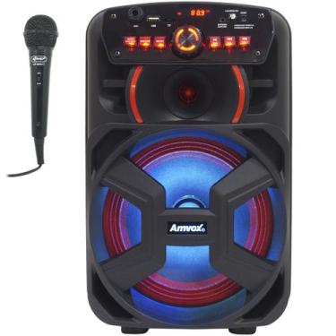 Imagem de Caixa Som Amplificada Portátil Bluetooth 220W Rms Led Bateria Tws Amvo