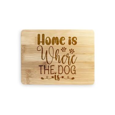 Imagem de Tábua de cortar cães, em um mundo perfeito, todo cão tem uma casa, tábua de corte de bambu, ideia de presente de inauguração de casa, aniversário, ideia de presente de Natal (pequeno (20 x 15 cm)
