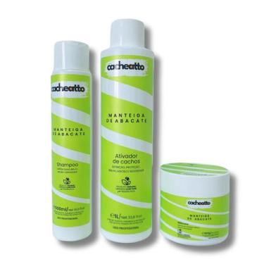 Imagem de Kit Cachos com Shampoo, Máscara e Ativador de Manteiga de Abacate da C