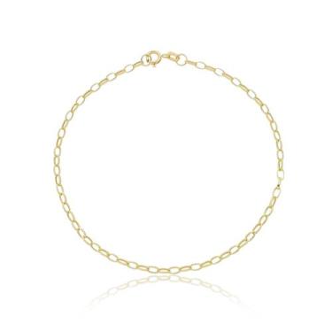 Imagem de Pulseira Oval Feminina Ouro 18k 750 19cm - Thile Jóias
