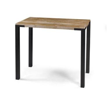 Imagem de Mesa de Jantar Broadway Quadrada Driftwood Base Grafite 100cm - 64941 