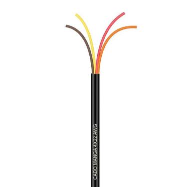 Imagem de Cabo Manga 4X22 AWG - sem Blindagem Preto - 2 Metros - CIRILO CABOS