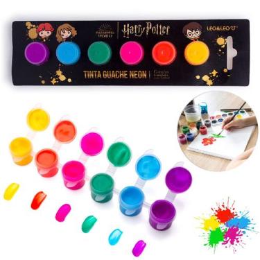 Imagem de Tinta Guache Neon 6 Cores Harry Potter - 3,7ml Por Pote - Leonora