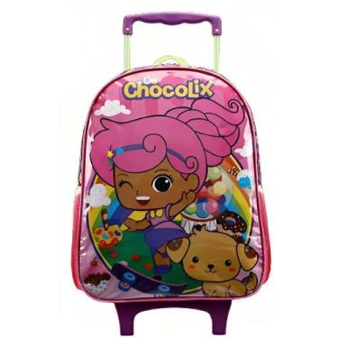 Imagem de Mochila Com Rodinha Chocolix Rosa E Roxo Xeryus - LC