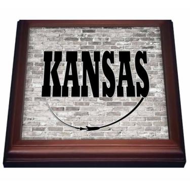 Imagem de 3dRose Kansas State Capit Trivet com azulejo, 20 x 20 cm, marrom