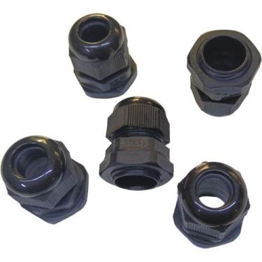 Imagem de Kit 5 Prensa Cabo PG13.5 1/2 de Nylon com Vedação IP68 Fio Preto - 3MA