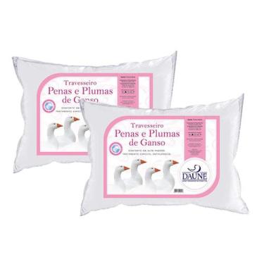 Imagem de Travesseiros Pena Ganso 95% E Pluma Ganso 5% - Kit 2 Unidades - Daune