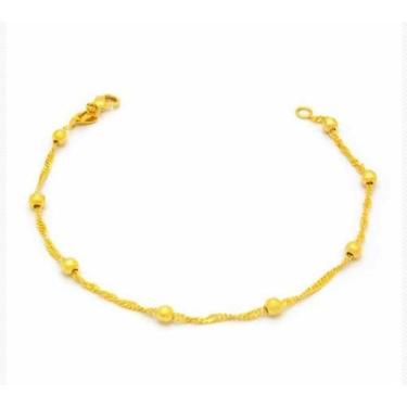 Imagem de Pulseira Feminina Bolinha Torcidas Douradas - Al SemiJoias