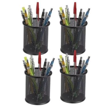 Imagem de Porta Lapis Aramado Kit 4 Unidades Organizador Mesa de Trabalho Caneta