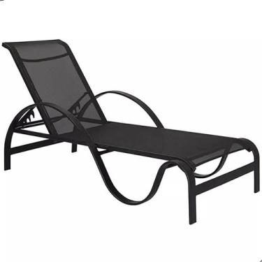Imagem de Espreguiçadeira de Piscina Design Ondulada Alumínio e Tela - Nossa Kas