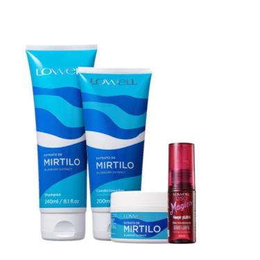 Imagem de Kit Lowell Extrato de Mirtilo Home Care Magica Disciplinante (4 produt