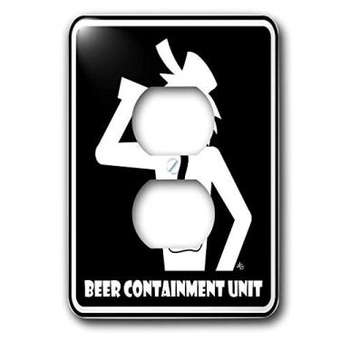 Imagem de 3dRose LLC lsp_14684_6 Unidade de contenção de cerveja placa preta 1, 2 tampas de tomada