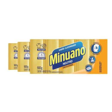 Imagem de Kit 3 PC Sabão em Barra Multiuso com Glicerina 900G - Minuano