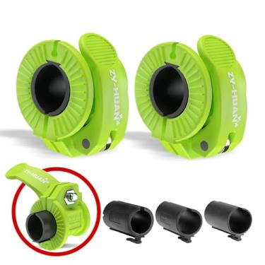 Imagem de ZY-HUAN Clipes de barra Pro Grampos de barra de 2,5 cm Grampos de peso de liberação rápida de 2,3 a 3 cm para barras Grampos de barra olímpicos ajustáveis em vários tamanhos (verde)