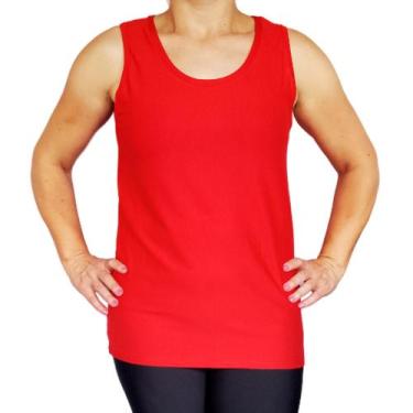 Imagem de Camiseta Feminina Regata Básica Lisa Viscolycra Pp ao Plus Size - PEQU