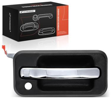 Imagem de A-Premium Maçaneta externa do lado do passageiro dianteiro direito com fechadura compatível com Hummer H2 2003 2004 2005 2006, caixa preta com alavanca cromada