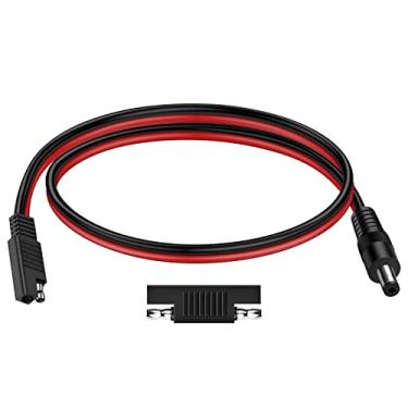 Imagem de Conectores SAE – Plugue iGreely SAE para DC 5,5 mm x 2,1 mm Macho 14 AWG 2 pés/60 cm Adaptador com Adaptador Reversível de Polaridade Sae para Painel Solar Automotivo RV