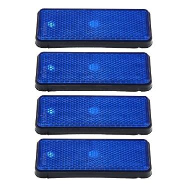 Imagem de X AUTOHAUX Refletor retangular universal de 4 peças para latas de lixo de motocicletas, trailers, caminhões e bicicletas, azul