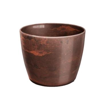 Imagem de Vaso Cachepô Elegance de Plástico REDONDO 03 Nutriplan, Café Imperial