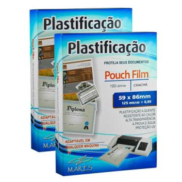 Imagem de Polaseal Plástico para plastificação 0,05 Crachá 59x86 200un - Mares
