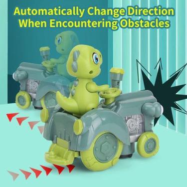 Imagem de Brinquedo Carro Trator Dinossauro Elétrico Led E Música Bate E Volta e