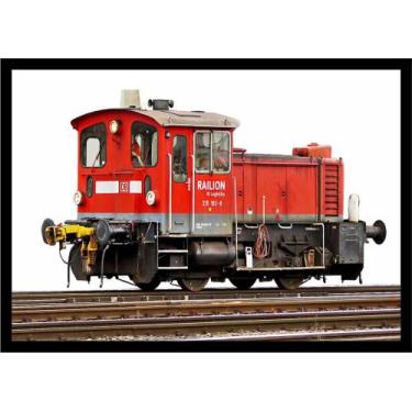 Imagem de Quadro Decorativo Trem Locomotiva Máquinas Presentes Salas Quartos Esc
