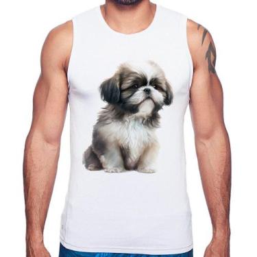 Imagem de Regata Cachorro Shih Tzu Filhote - Foca na Moda, Branco, P