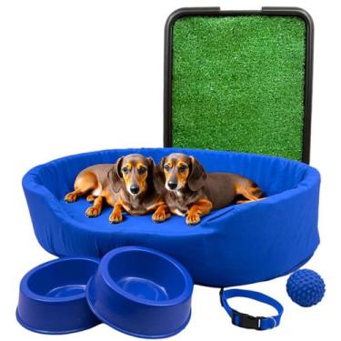 Imagem de Kit Pet Médio Cama Europa com Sanitário Grama e Acessórios - Supri Pet