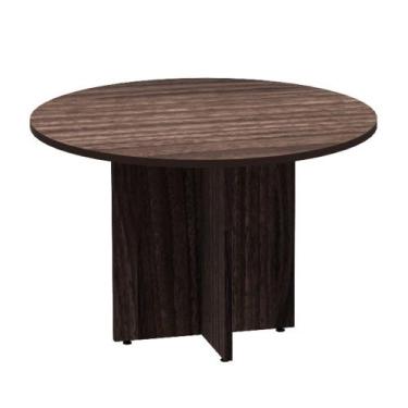 Imagem de Mesa de Reunião Redonda Pé Painel P25 Pandin 1,10 M Walnut
