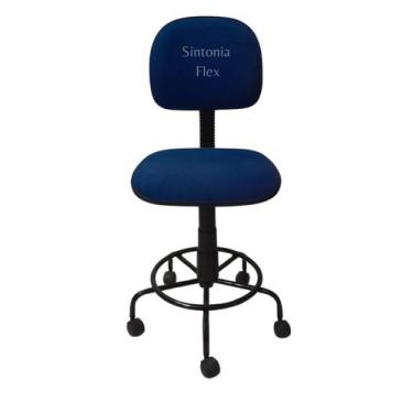 Imagem de Cadeira  secretaria  com regulagem de altura - base de ferro - rodízio