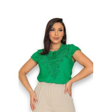 Imagem de Blusa Moda Evangélica Plus Size Congresso Renda SKU:B104 - R.S MODAS, 