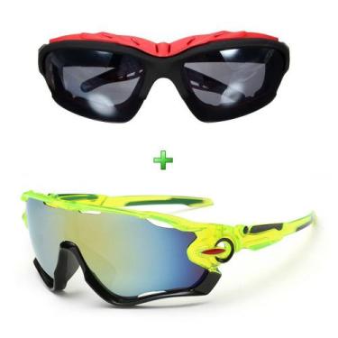 Imagem de Óculos Bike Ciclismo Proteção Uv Mtb Speed Kit 2 Unidades - ESPORTIVO