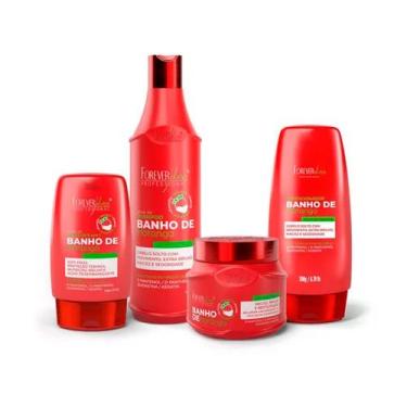 Imagem de Kit Banho De Verniz Morango Completo Forever Liss