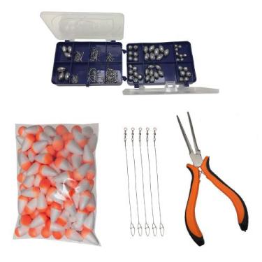Imagem de Kit Maleta De Pesca Com Bóia Anzol Chumbo Girador e  Alicate - Summer