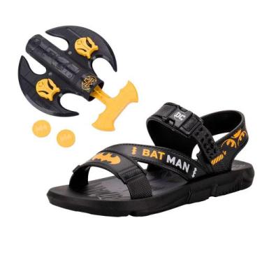 Imagem de Kit papete infantil batman e lançador grendene kids 23111, Preto, Amar