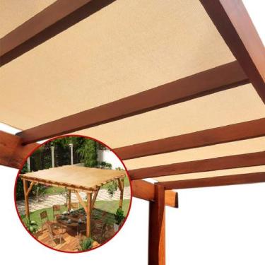 Imagem de Tela Sombreamento 90% Cobertura Pergolado Decorativo Areia 2x2 Metro L