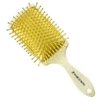 Imagem de Escova De Cabelo Raquete Feita Com Palha De Arroz Marco Boni, Amarelo