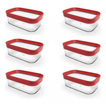 Imagem de Kit 6 Potes Herméticos Lanche Escolar  Lancheira 450ml - helsim, Trans