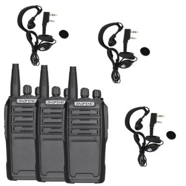 Imagem de 3 Rádio Comunicador Baofeng Uv6 Profissional Vhf Uhf 8w , Preto