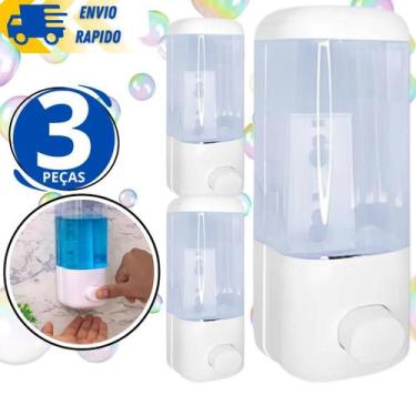 Imagem de Kit 3 Dispenser Automático Sabão Líquido Álcool Porta Sabonete Líquido