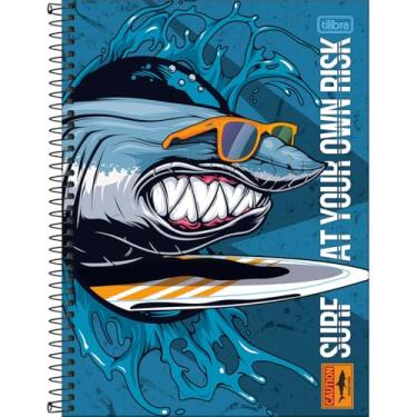 Imagem de Tilibra - Caderno Capa Dura Universitário Connect 15 Matérias 4-Fun 256 Folhas - Tubarão com Óculos