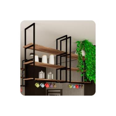Imagem de Prateleira Estilo Industrial Teto Parede Cozinha 60cm p.m - Unidas