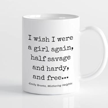 Imagem de Citação de Emily Bronte, presente para Wuthering Heights Sisters Book Club Bookclub Library Degree English Teacher Librarian Mug