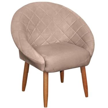 Imagem de Poltrona para Sala de espera Resistente confortável tecido veludo confortável pés de madeira reforçado MOBLAN decor (ROSE)